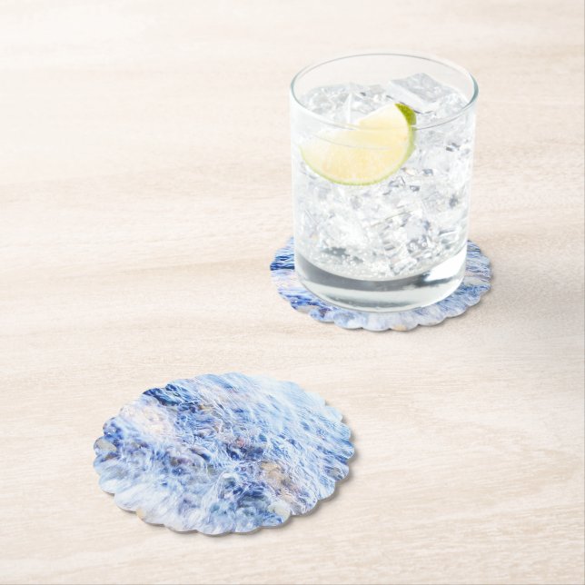 Dessous-de-verre En Papier Eau bleue (En situation)