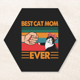 Dessous-de-verre En Papier Écharpe Meilleure Maman de Chat