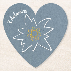 Dessous-de-verre En Papier Edelweiss Floral Blue