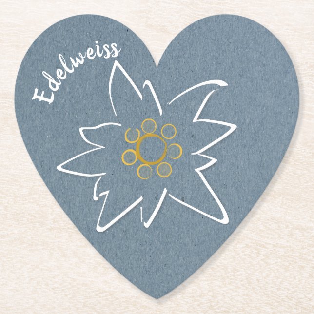 Dessous-de-verre En Papier Edelweiss Floral Blue (Devant)