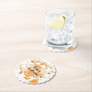 Dessous-de-verre En Papier Éffrayant un premier anniversaire d'Halloween