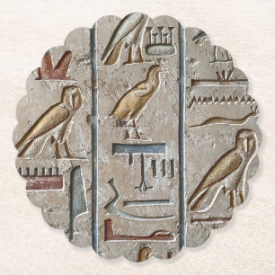Dessous-de-verre En Papier Égypte ancienne gravée Hiéroglyphique unique gravé