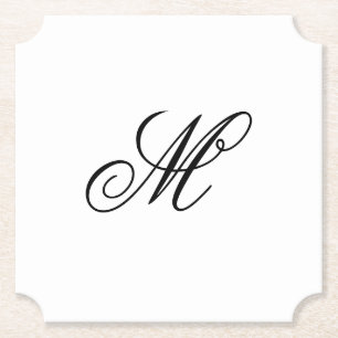 Dessous-de-verre En Papier Élégant Monogramme initial