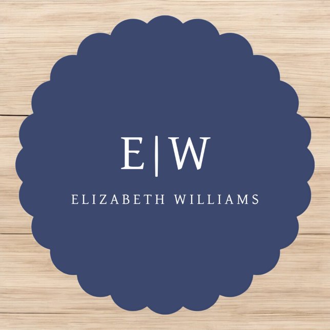 Dessous-de-verre En Papier Élégant professionnel simple Monogramme minimalist (Créateur téléchargé)