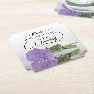 Dessous-de-verre En Papier Elegant Rose Lavande Ne Prends Pas Mon Verre de Ma