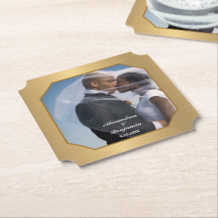 Dessous-de-verre En Papier Élégante Mariée Et Mariage De Chambre Photo Modern