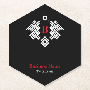 Dessous-de-verre En Papier Emblème royal Twin Dragon avec initiale