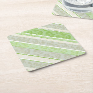 Dessous-de-verre En Papier Empreinte de léopard sur arrière - plan rayé.