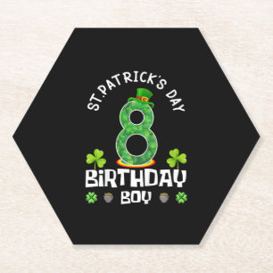 Dessous-de-verre En Papier Enfants St. Patrick's Day Anniversaire 8e T-shirt 