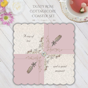 Dessous-de-verre En Papier Ensemble de 6 dessous de verre Dusty Rose Cottagec