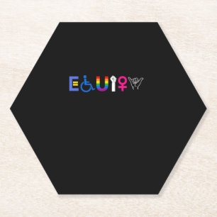 Dessous-de-verre En Papier _EQUITY_ Droits égaux LGBTQ Ally Unity Pride Femme