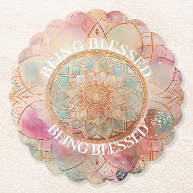 Dessous-de-verre En Papier *~* ÊTRE BÉNÉFICIÉ AP2 SACRÉ Mandala (Devant)