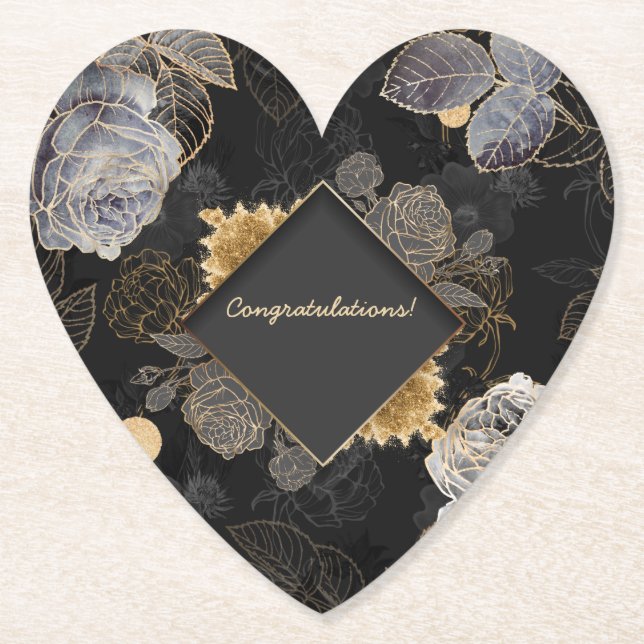 Dessous-de-verre En Papier Événement floral personnalisable (Devant)