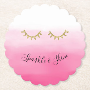 Dessous-de-verre En Papier Eyelashes de Parties scintillant en or rose