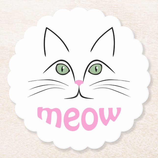 Dessous-de-verre En Papier Face de chat (Devant)