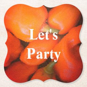 Dessous-de-verre En Papier Faisons la fête Bright Orange Southwest Chili Pepp