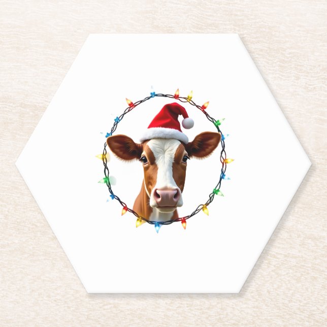 Dessous-de-verre En Papier Farm Animal Xmas Pajamas Costume Farmer Christmas  (Devant)