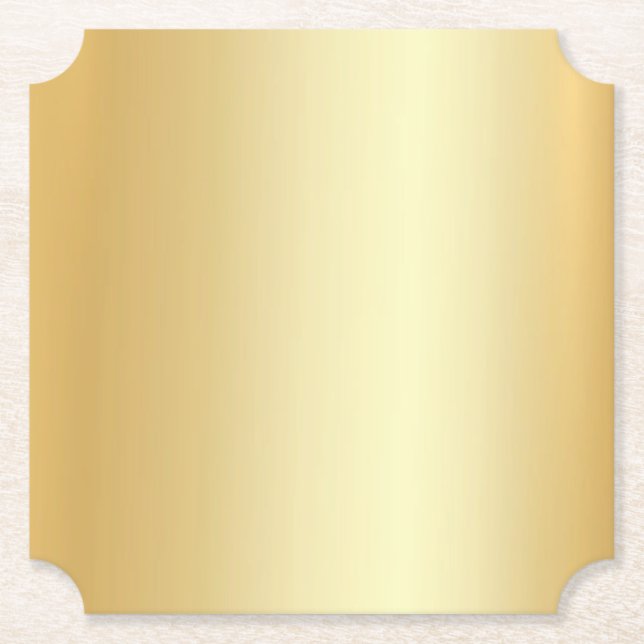 Dessous-de-verre En Papier Faux Gold Blank Élégant Modèle Moderne (Devant)