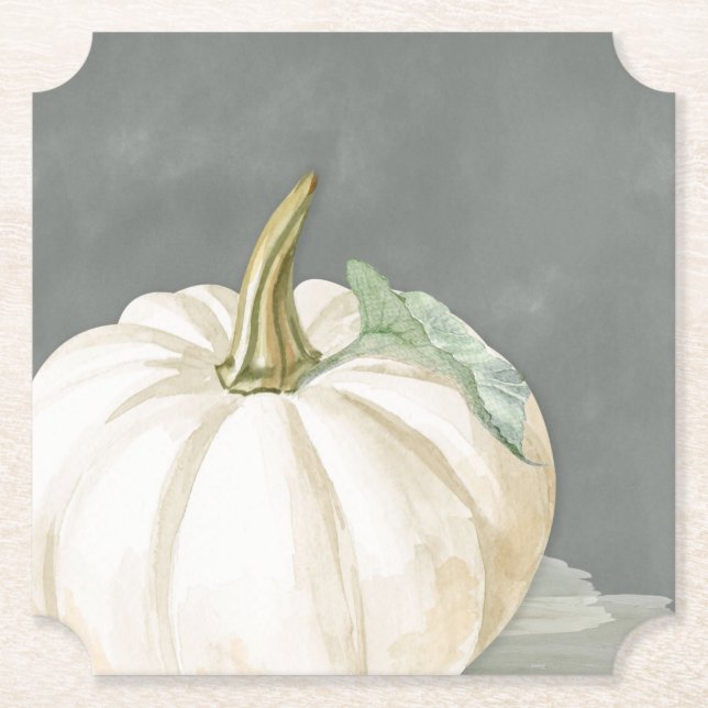 Dessous-de-verre En Papier Ferme automne blanc citrouille (Devant)