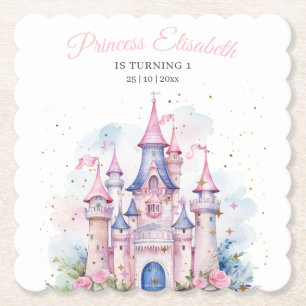 Dessous-de-verre En Papier Fête d'anniversaire de princesse, Château de princ