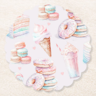 Dessous-de-verre En Papier Fête d'anniversaire Pastel Sweet