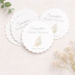 Dessous-de-verre En Papier Fête de Jardin aux Fleurs Sauvages pour une Mariée