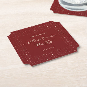 Dessous-de-verre En Papier Fête de Noël des étoiles rouges et crémeuses