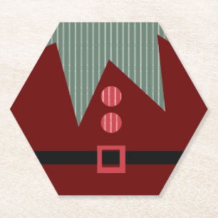 Dessous-de-verre En Papier Fête de Noël Elf Suit