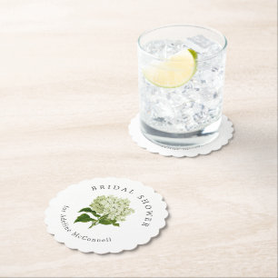 Dessous-de-verre En Papier Fête des mariées blanche Hydrangea