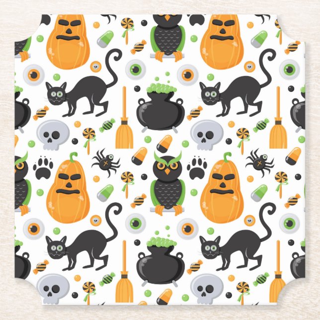 Dessous-de-verre En Papier Fête d'Halloween (Devant)