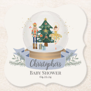 Dessous-de-verre En Papier fête du baby shower de noisette bleue