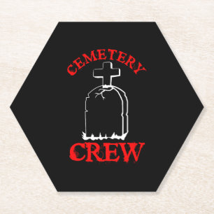 Dessous-de-verre En Papier Feu funéraire Halloween groupe cimetière