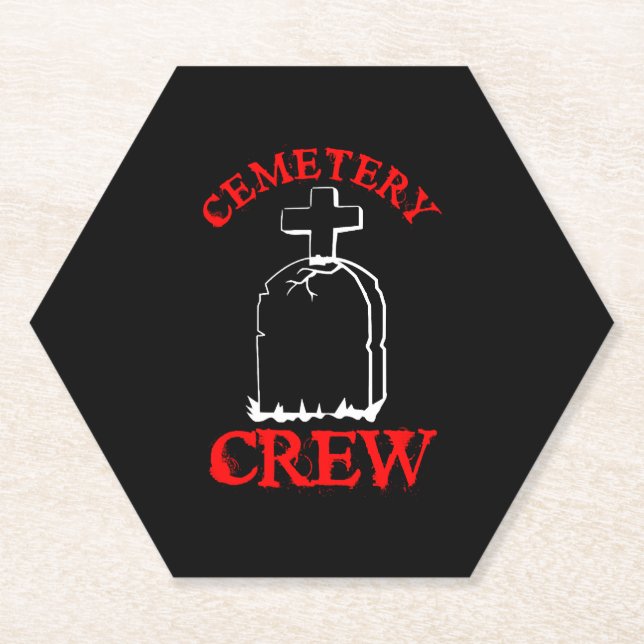 Dessous-de-verre En Papier Feu funéraire Halloween groupe cimetière (Devant)