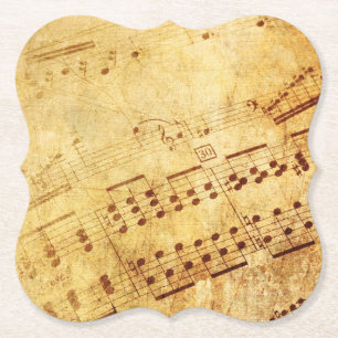 Dessous-de-verre En Papier Feuille d'antiquité Vintage dorée Partition