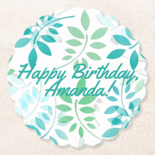 Dessous-de-verre En Papier Feuilles bleu vert