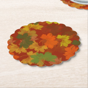 Dessous-de-verre En Papier Feuilles d'automne Action de grâce