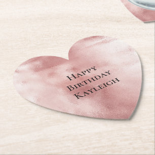 Dessous-de-verre En Papier Fille Glam Blush rose Anniversaire
