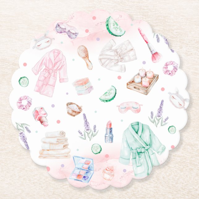 Dessous-de-verre En Papier Fille spa Fête Anniversaire (Devant)