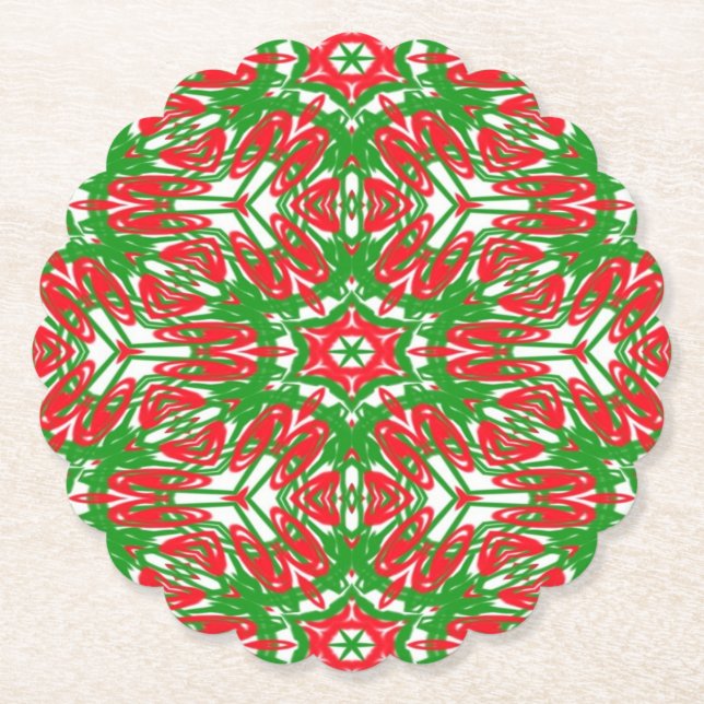 Dessous-de-verre En Papier Flèches rouges, blanches et vertes (Devant)