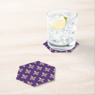 Dessous-de-verre En Papier Fleur de Lis Motif, Royal French Creative on Purpl