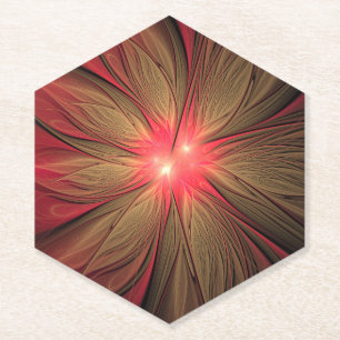 Dessous-de-verre En Papier Fleur fractale de fansy rouge