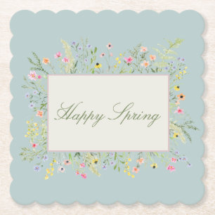 Dessous-de-verre En Papier Fleur sauvage aquarelle Bon Printemps