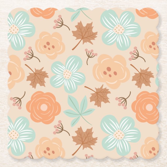 Dessous-de-verre En Papier Fleurs d'Automne (Devant)