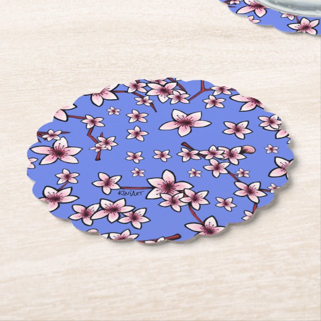 Dessous-de-verre En Papier Fleurs de cerisiers KiniArt (Incliné)