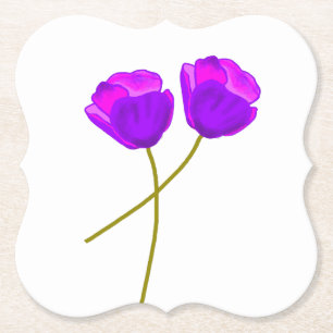 Dessous-de-verre En Papier Fleurs de pavot pourpres