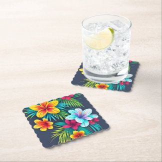 Dessous-de-verre En Papier Fleurs tropicales exotiques