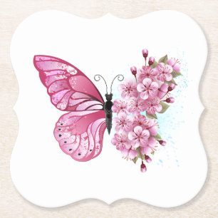 Dessous-de-verre En Papier Flower Butterfly