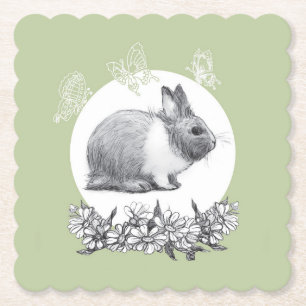 Dessous-de-verre En Papier Fluffy le lapin