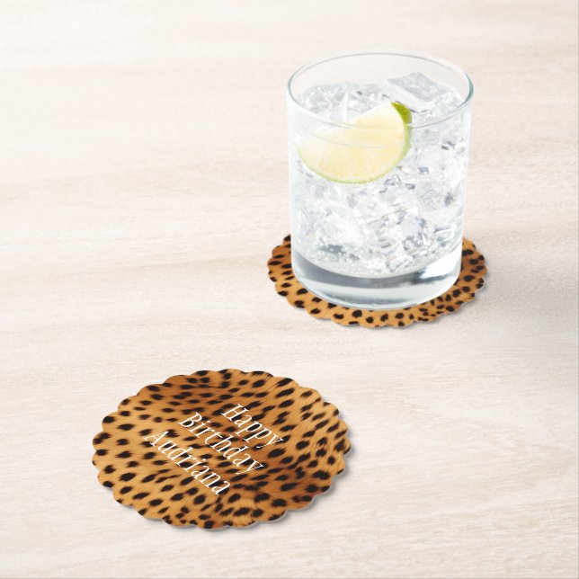 Dessous-de-verre En Papier Fourrure animale Cheetah (En situation)