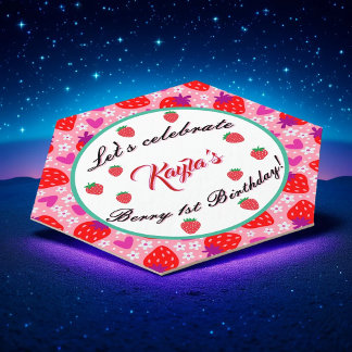 Dessous-de-verre En Papier Fraise rose Premier anniversaire